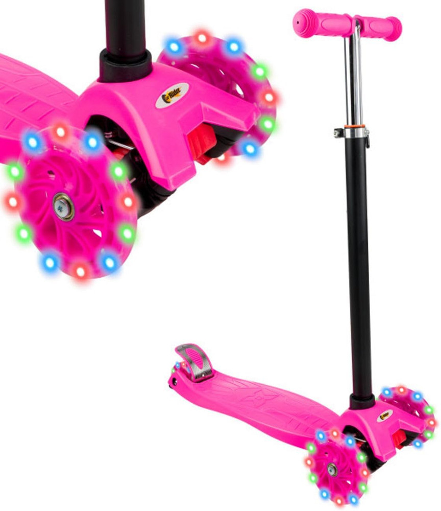 Toddler Scooter - Beginner Scooter with Adjustable-Height Handlebar and LED Whee