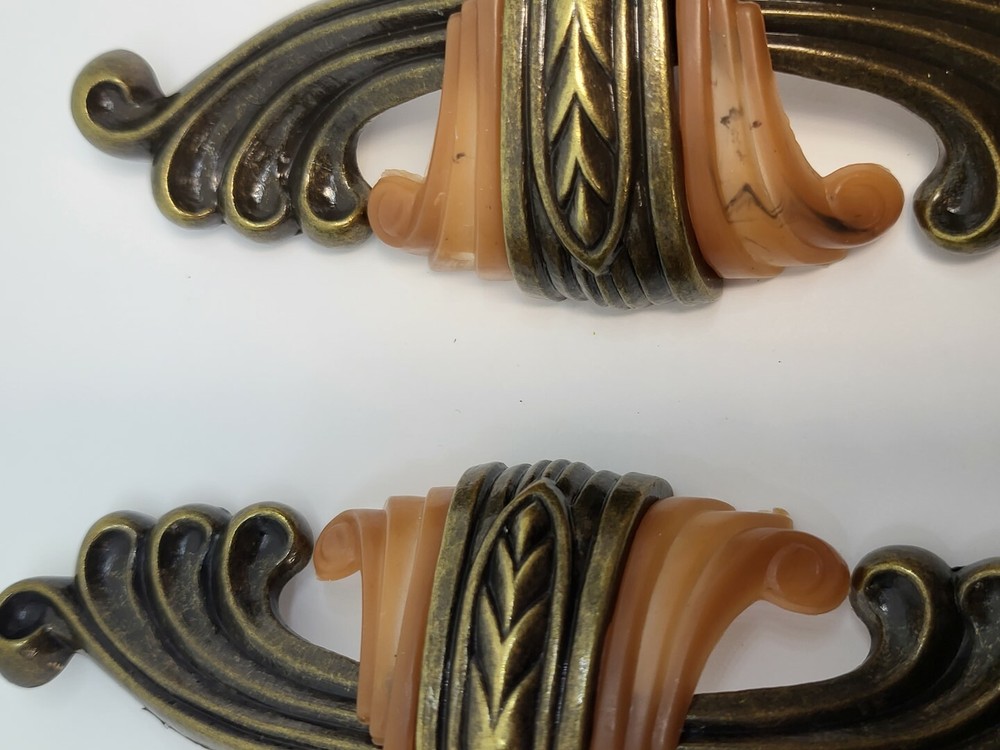 Bakelite 4.25" CC Zinc Diecast Waterfall style knob pull antique modern rustic