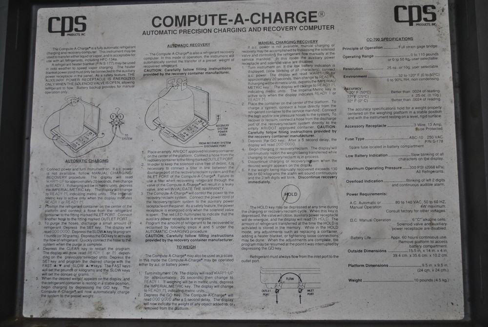 CPS COMPUTE-A-CHARGE Model CC700