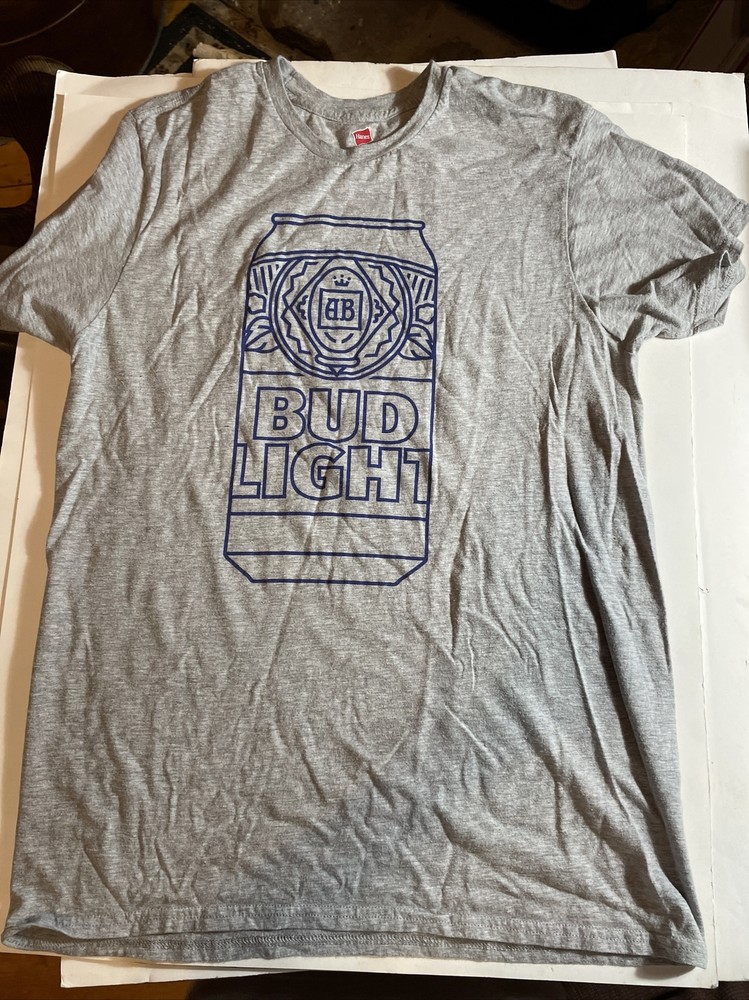 BUD LIGHT GRAY T SHIRT SIZE LARGE