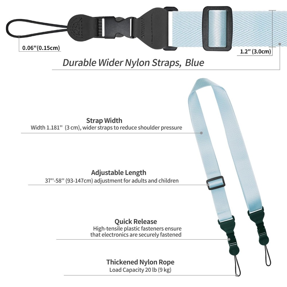Nylon iPad Strap, Adjustable Camera Neck Strap, Comfortable Shoulder Strap fo...