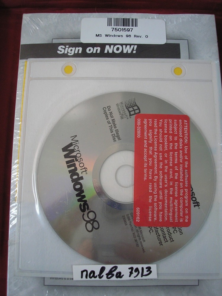 MICROSOFT WINDOWS 98 FULL ENGLISH VERSION OPERATING SYSTEM MS WIN =NEW SEALED=