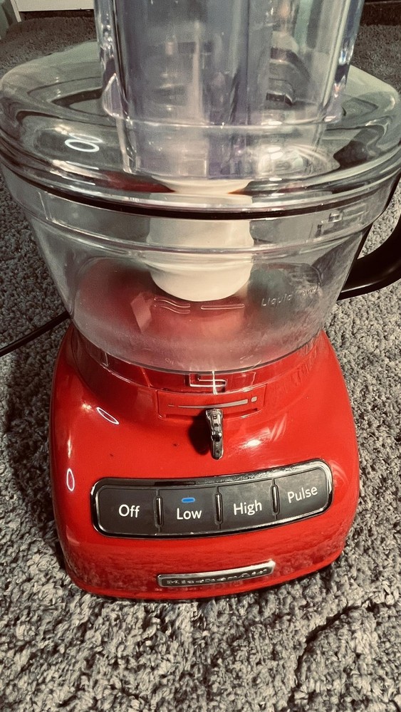 KitchenAid 4 Cup Food Processor Red Motor Base Bowl Lid Blade Pusher
