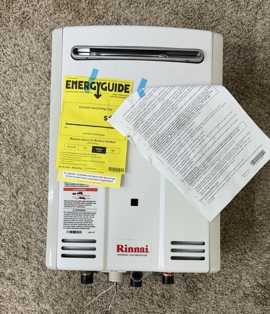 Rinnai V53De Natural Gas Tankless Hot Water Heater, 5.3 GPM  O