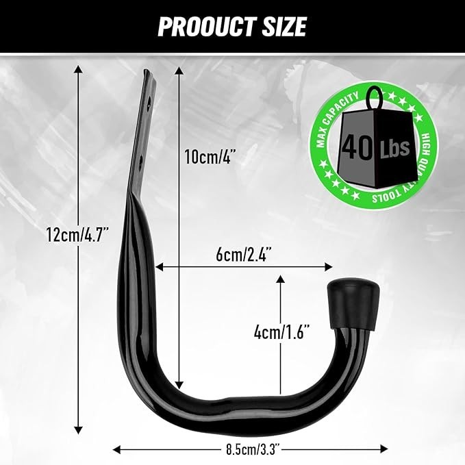 12 Pack Heavy Duty Garage Storage Hooks Wall Mount J Hooks for Hanging Tools