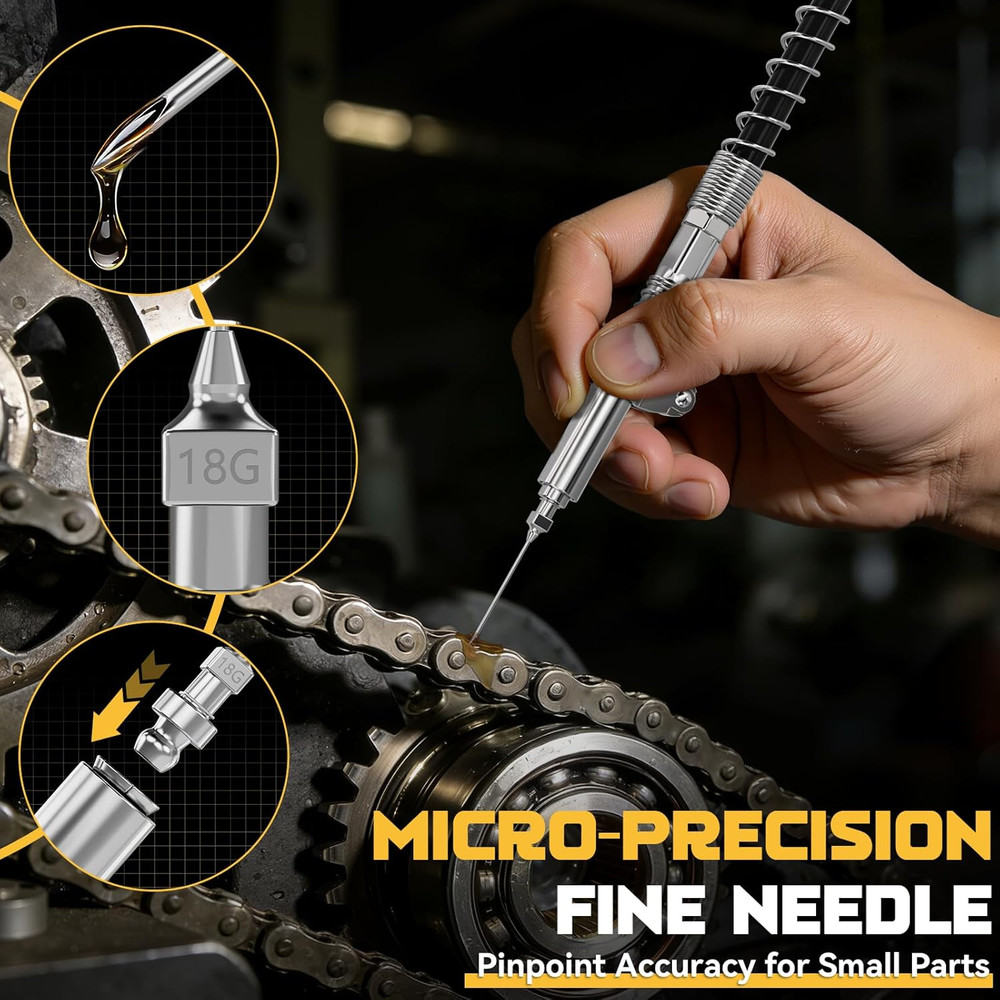 Grease Gun Accessory Kit, Includes Quick-Release Coupler, 90 Degree Grease Gun C