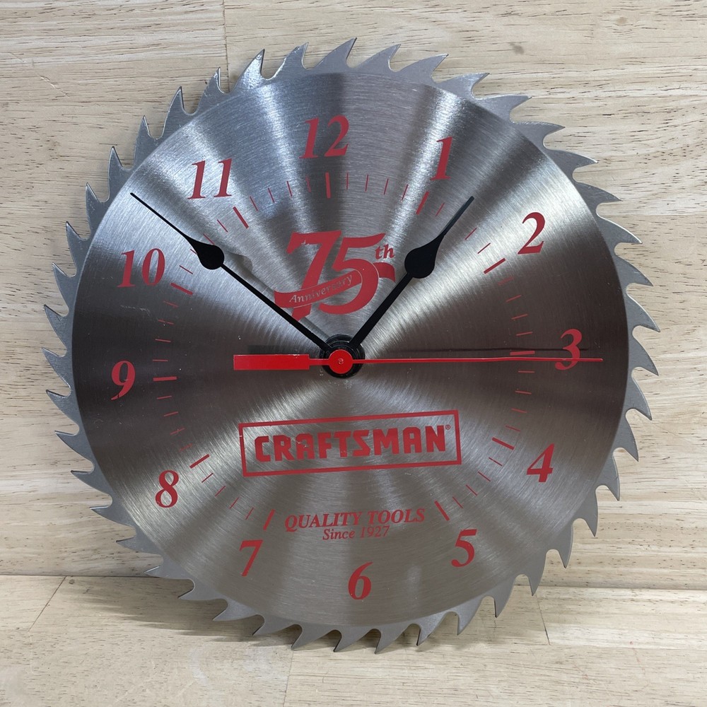 Craftsman Sawblade Clock - 75th Anniversary Vintage - Works