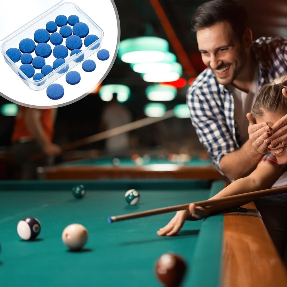 Billiard Cue Tips Replacement Kit – 20 Tips with Convenient Storage Box