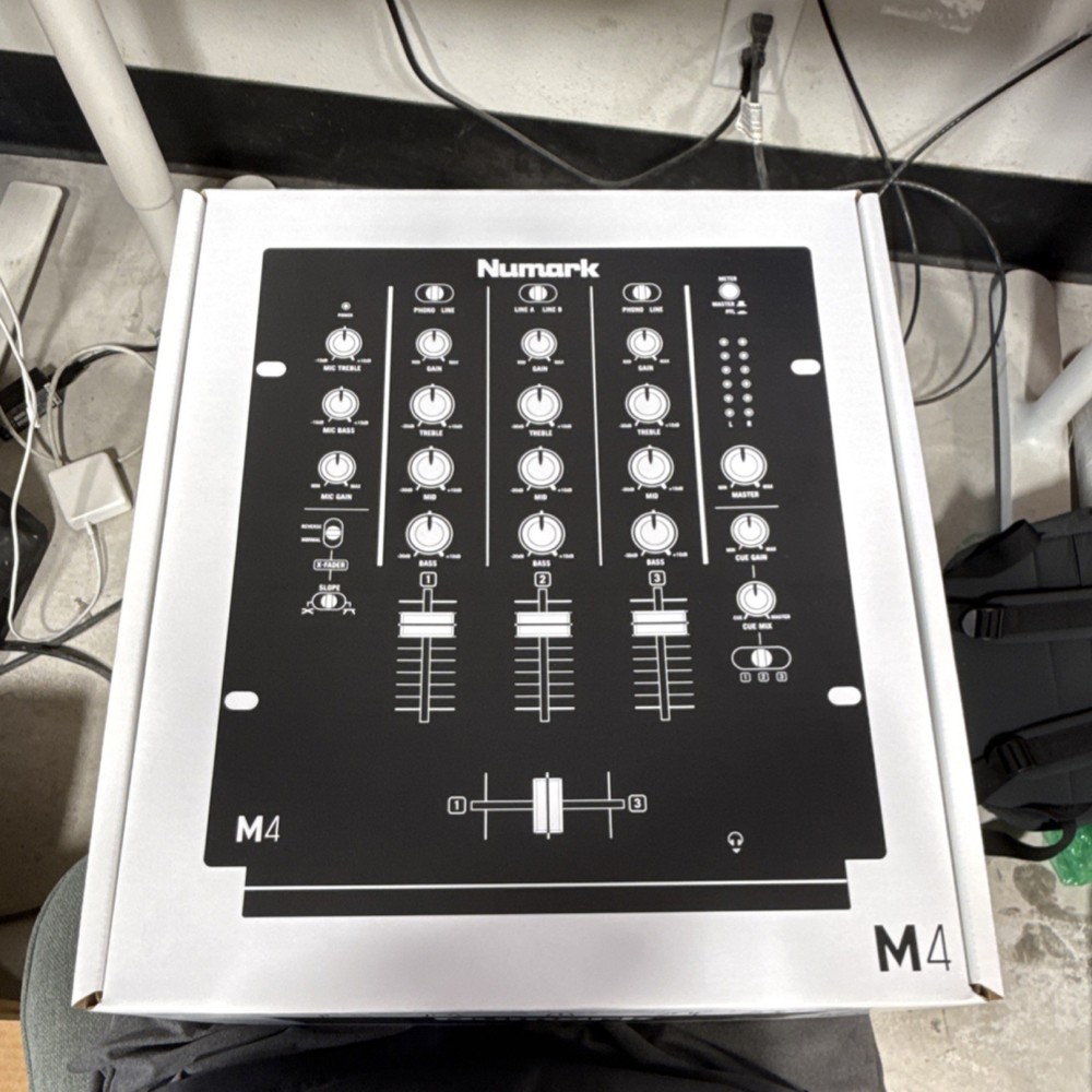 Numark M4 Three-Channel DJ Mixer, Replaceable Crossfader, Three-Band EQ, Black