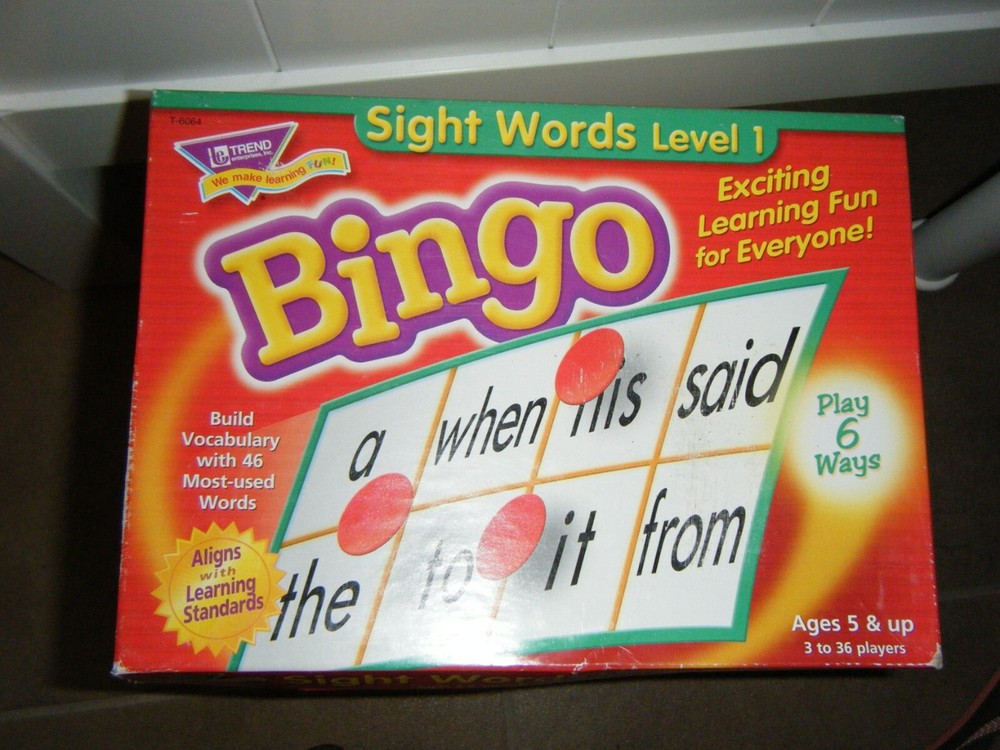 Young Learner Bingo Game, Sight Words Level 1