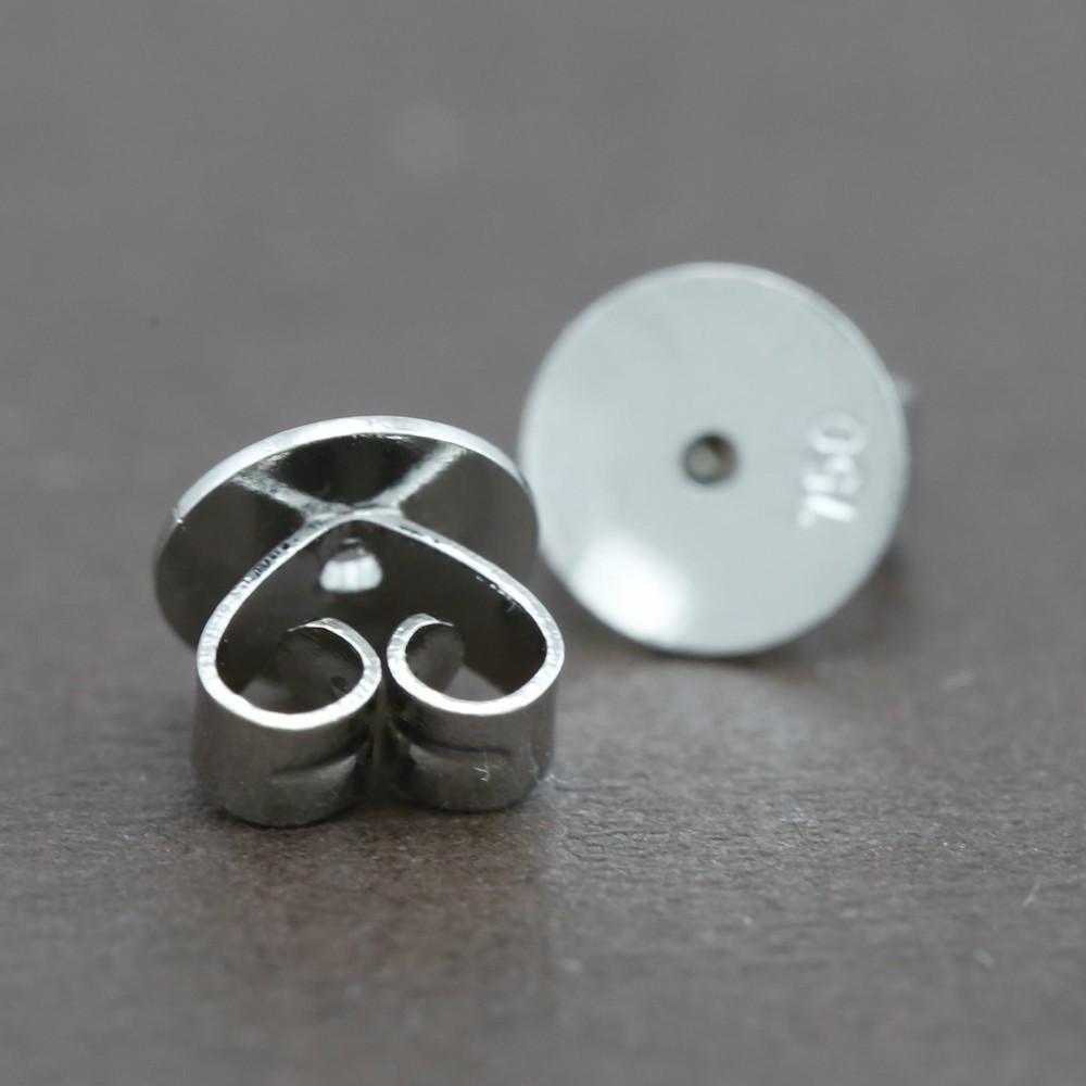 Genuine 18CT Solid White Gold Disc Butterfly Earring Backs 5mm - 1 Pair