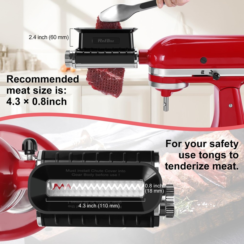 Adjustable Thickness Meat Tenderizer Attachment for Kitchenaid Stand Mixers,