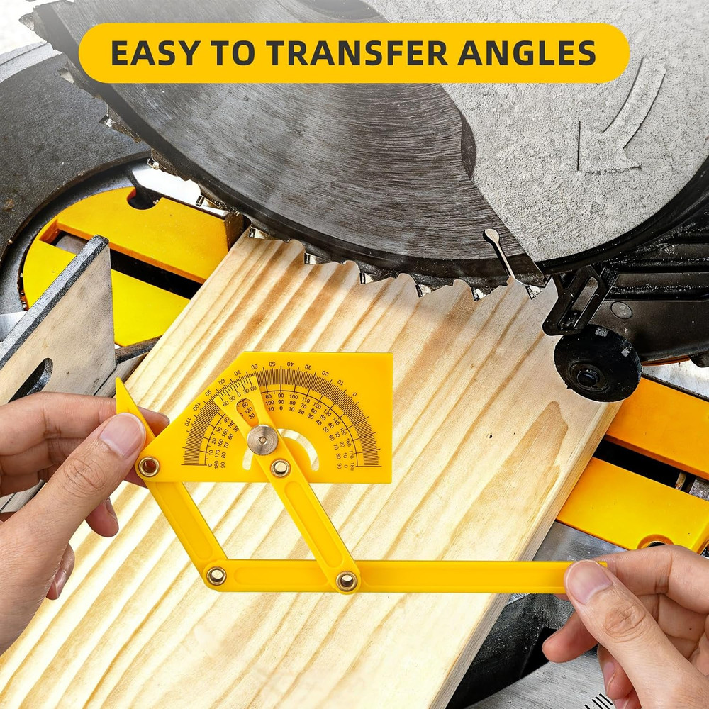 2 Pcs Protractor Angle Finders, Adjustable Protractors 0°-180° with Locking Nut(