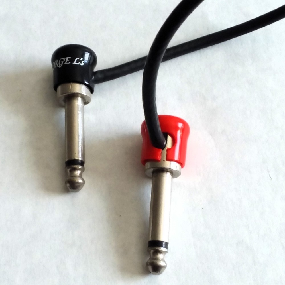 George L's 9" Patch cable Right ends with covers.