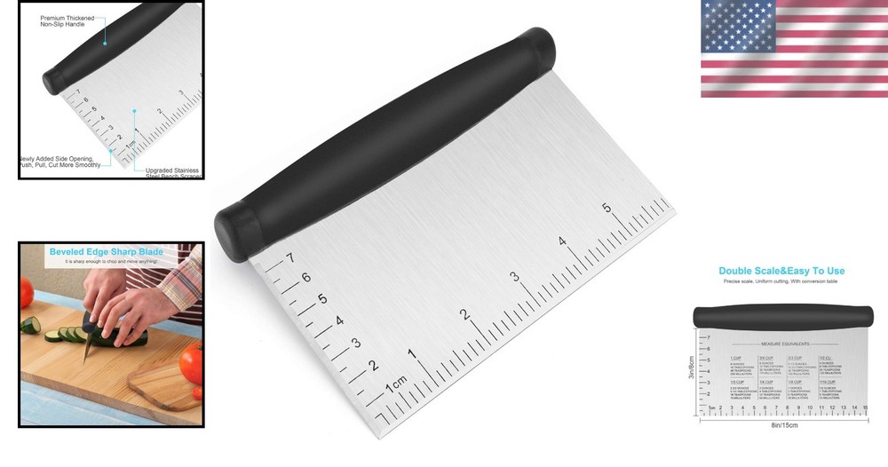 Versatile Bench Scraper & Chopper: 6-Inch Stainless Steel Kitchen Essential