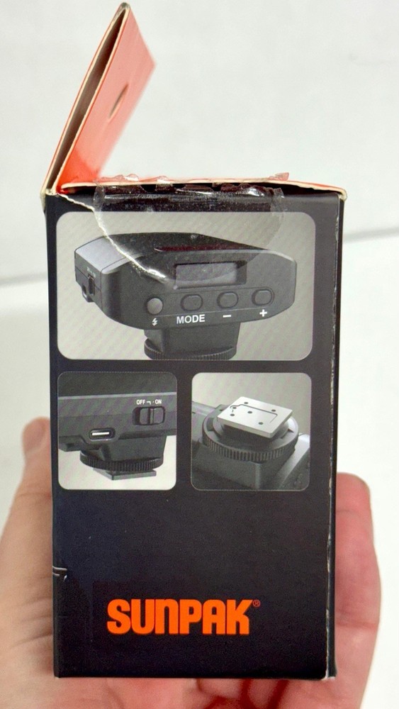 Sunpak DF1200X Mini Speedlite Flash w/ LED Panel USB-C Rechargeable