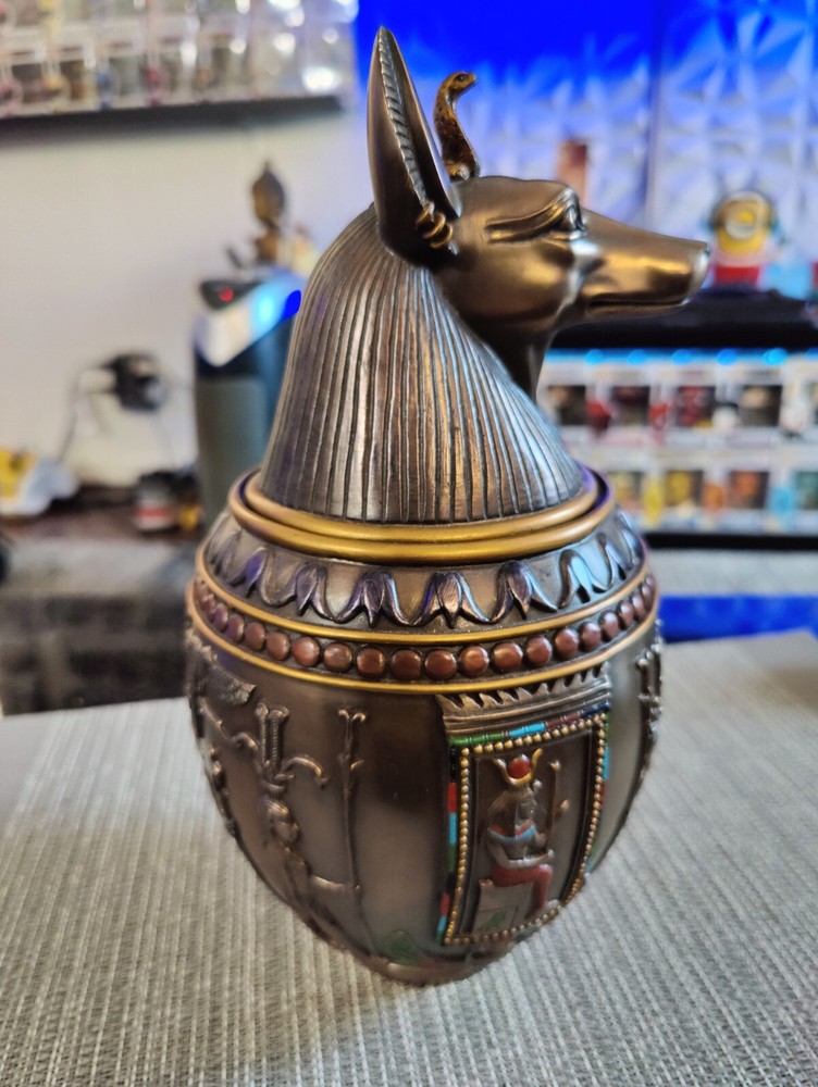 large egyptian anubis pet ashes urn (read description please)