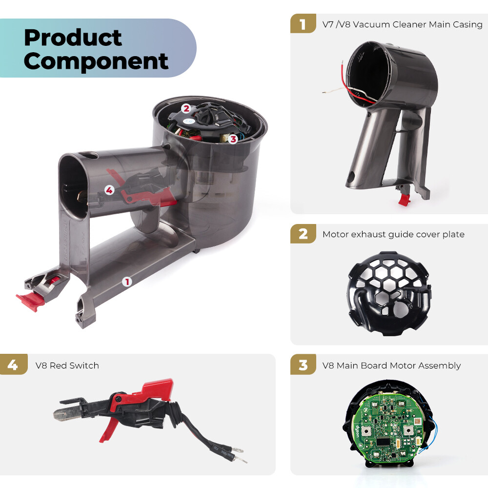 Vacuum Cleaner Main Body Motor Replacement For Dyson V8 Absolute Part Assembly