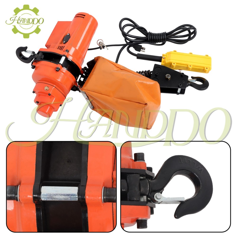 2200lbs Electric Chain Hoist 110V 10ft Lifting Height,10ft Wired Remote Control