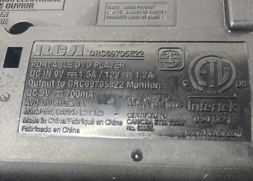 RCA DRC69705E22 Mobile DVD System With Dual 7" Screens