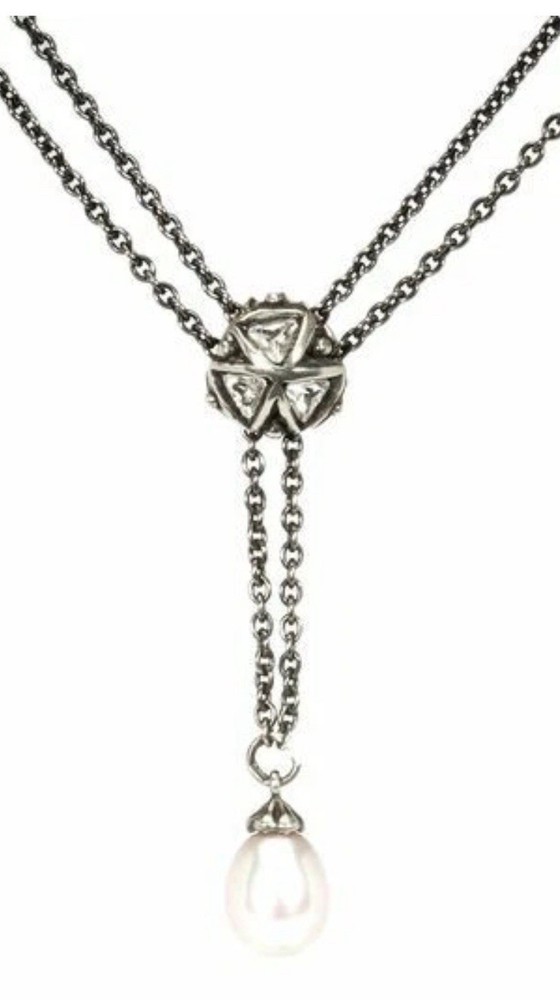 Trollbeads Fantasy Crystal Triangles Charm Sterling Bead - In Box EUC!!