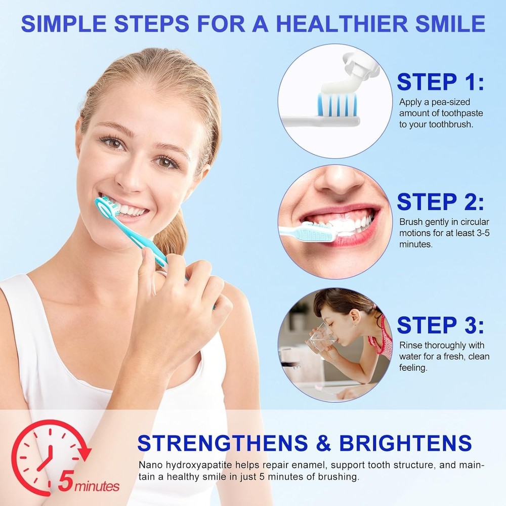 7.5% Hydroxyapatite Toothpaste, 2Pack Toothpaste for Advanced Enamel Protection,
