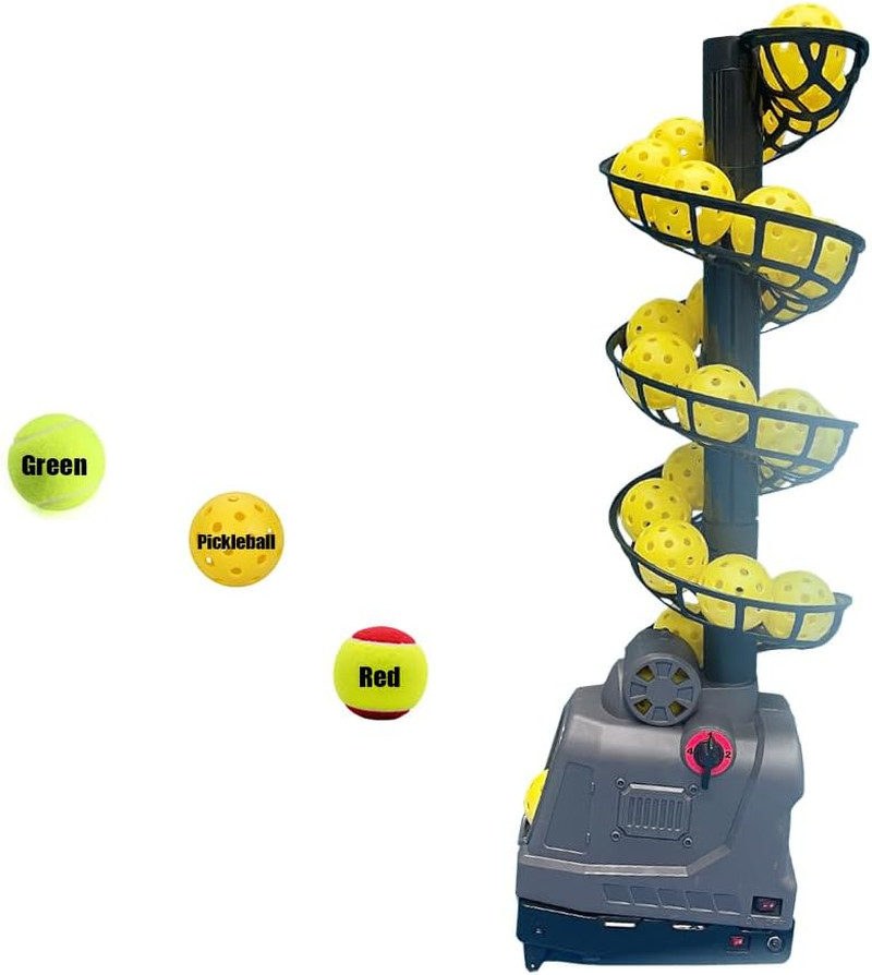 Adjustable Portable Pickleball Machine with Auto Swing, 3 Angles & 4 Speeds