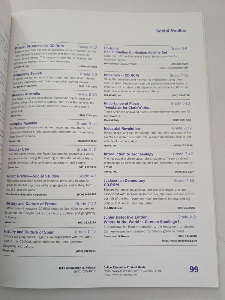 Compaq Microsoft Education Product Guide Spring 1996 K-12 Windows Software Catal