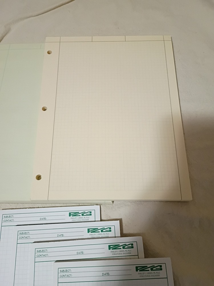 Misc. Engineering Computation Pads 8.5x5.5" -8.5x11" Around 400 Sheets