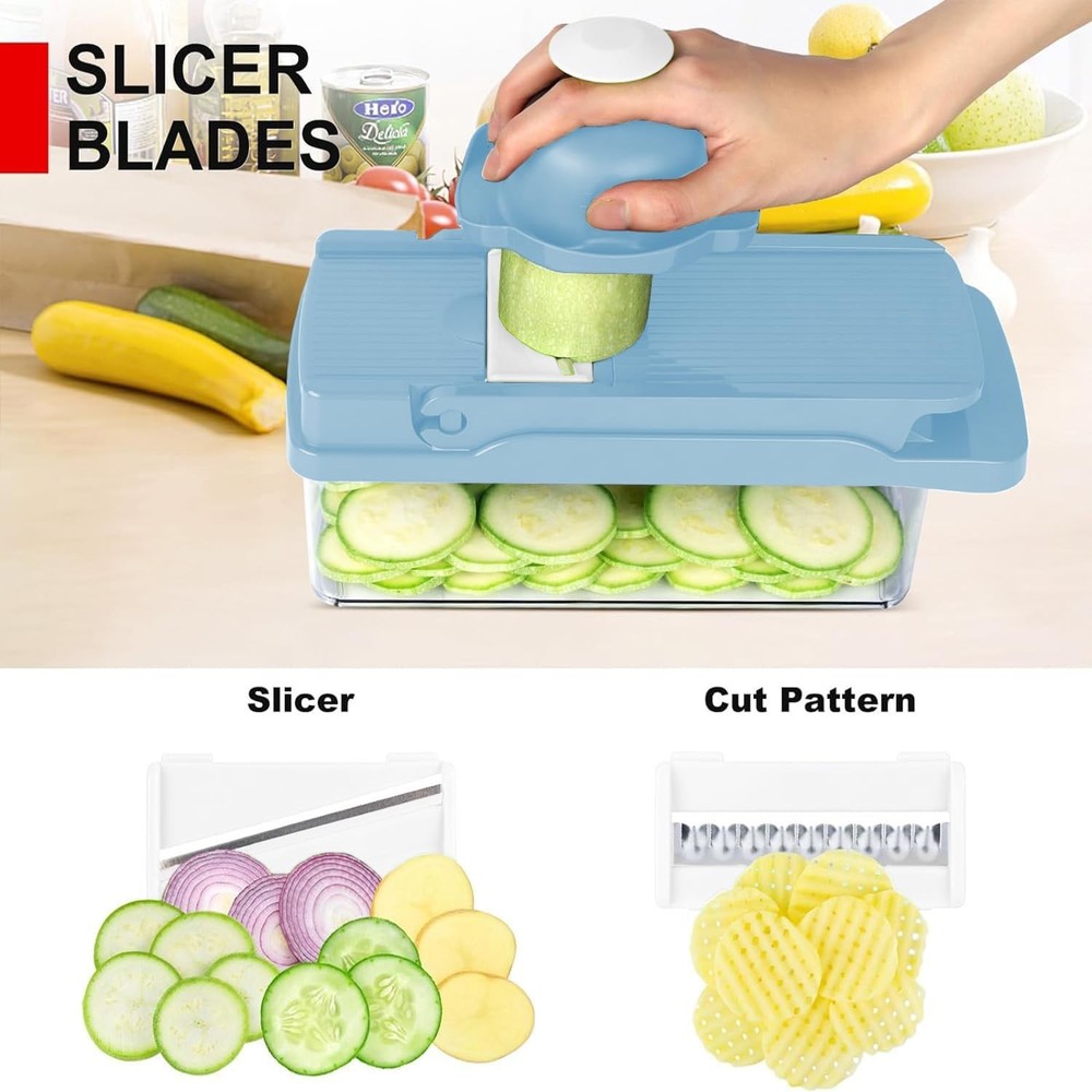 12-in-1 Multifunctional Vegetable Chopper with Container