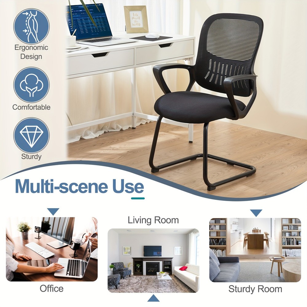 Sled Base Office Chair. Ergonomic. Mesh. For various spaces