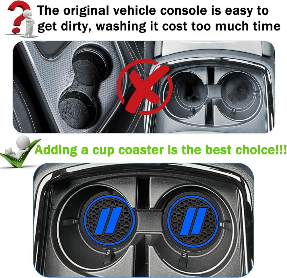 YOSRTER 4PCS Cup Holder Insert Coasters for Dodge Charger Durango SRT Challenger