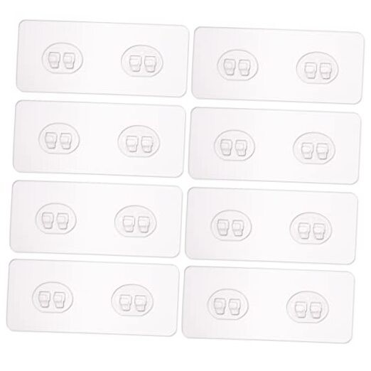 8 Pack Shower Caddy Adhesive for Replacement, Strong Transparent -8pcs 2 Hooks