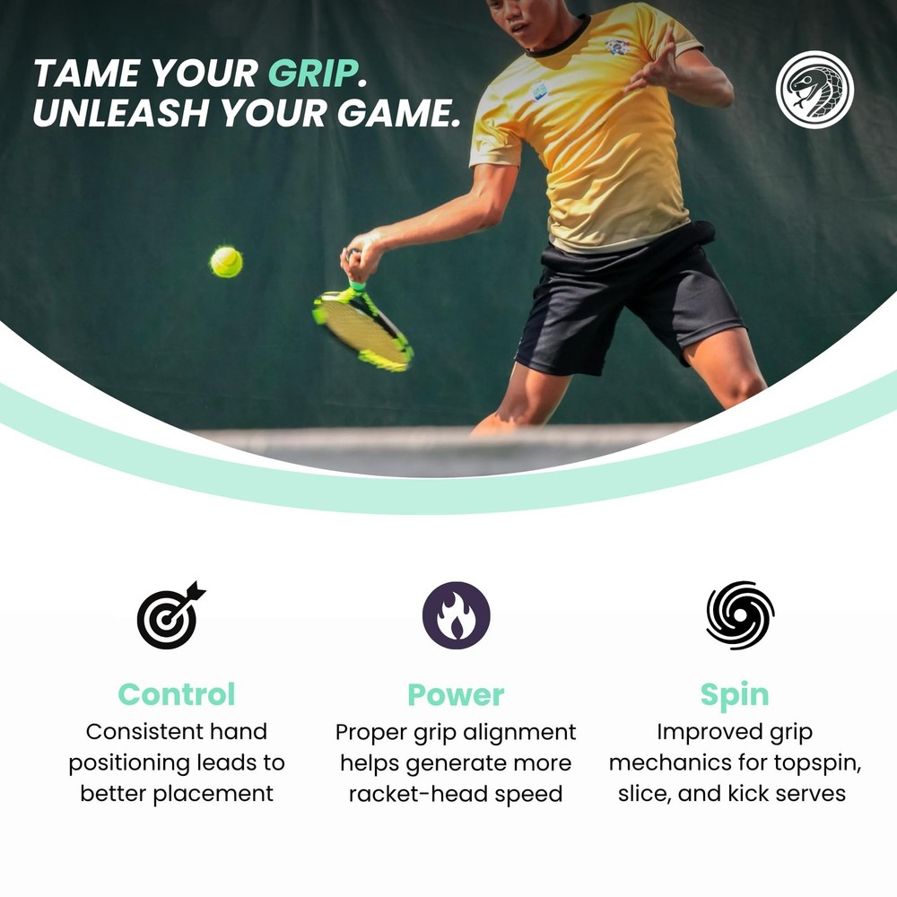 ™ Tennis & Pickleball Grip Position Trainer – Improve Control, Power & Spin |...