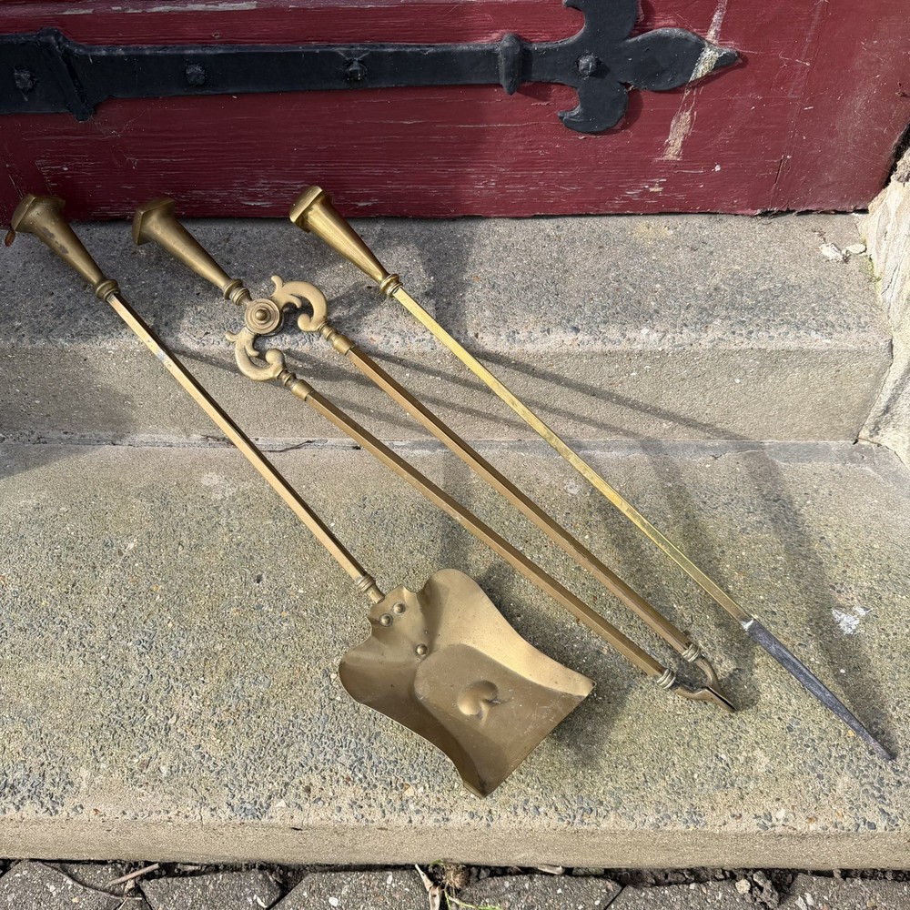 Victorian Brass Fireside Tools
