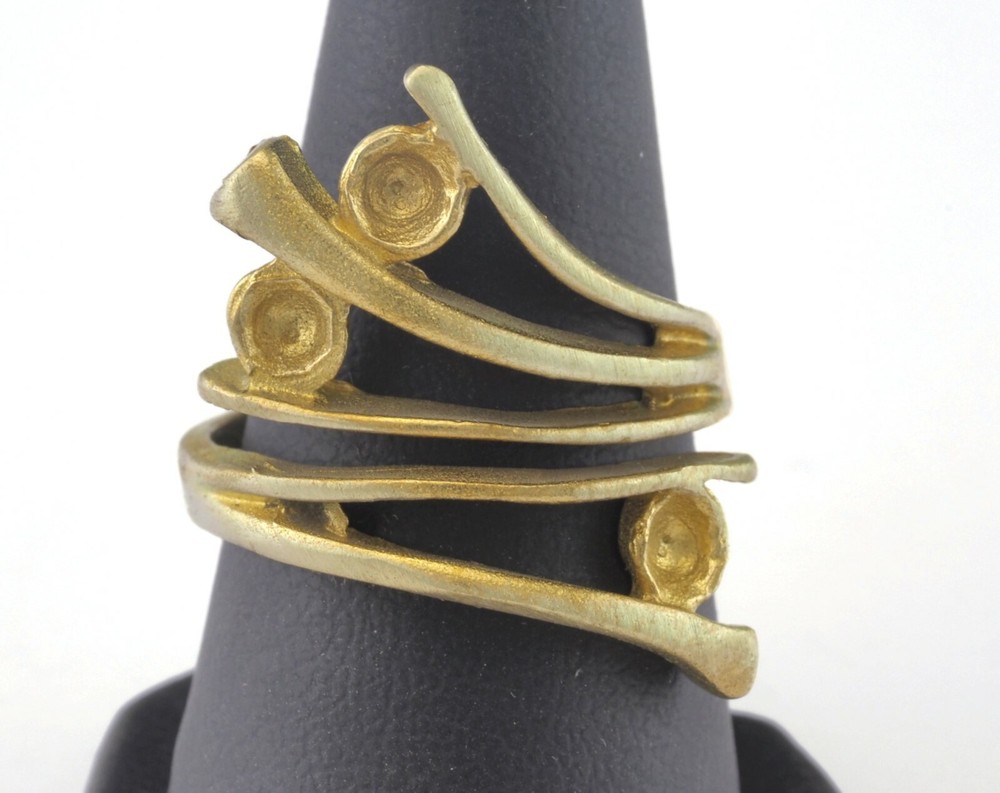 Adjustable Ring Bezel - Raw brass (17.5mm 7US inner size - Adjustable ) OZ2723