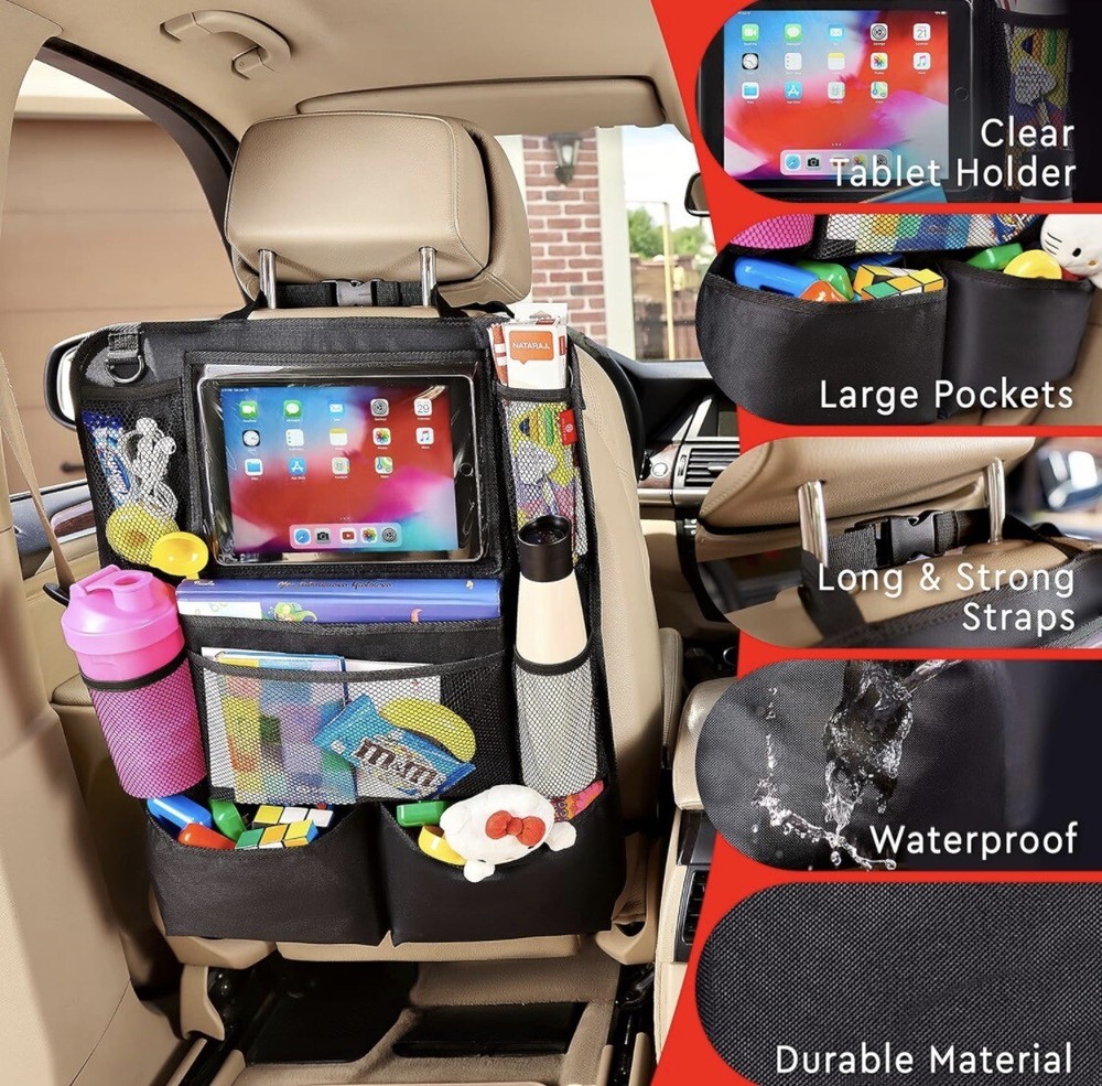 Multi-Pockets Front-Back Seat Car Organizer/Storage with Touch Screen Tablet Hol