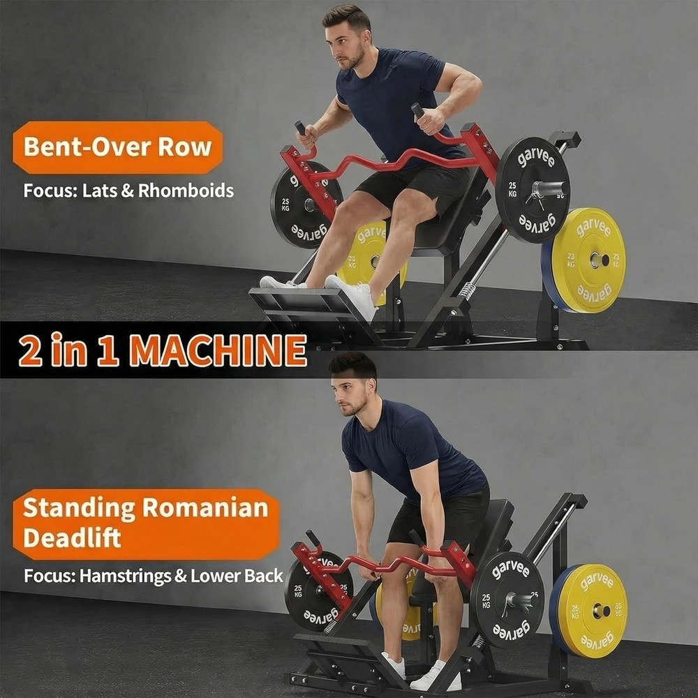 Linear Row Machine Home Gym Back Workout Machine with Plate-Loaded Smith Row💥