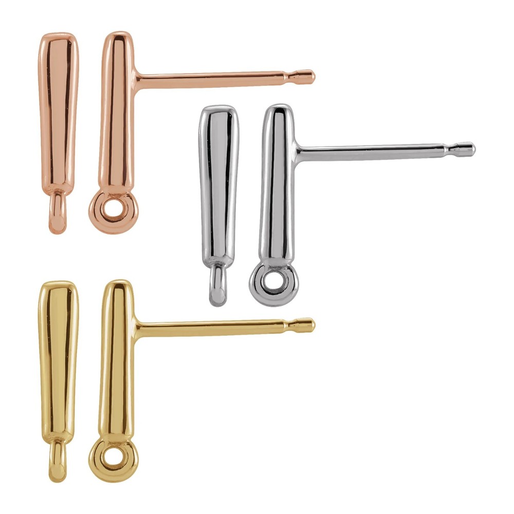 14K Gold & Silver Bombé Earring Top