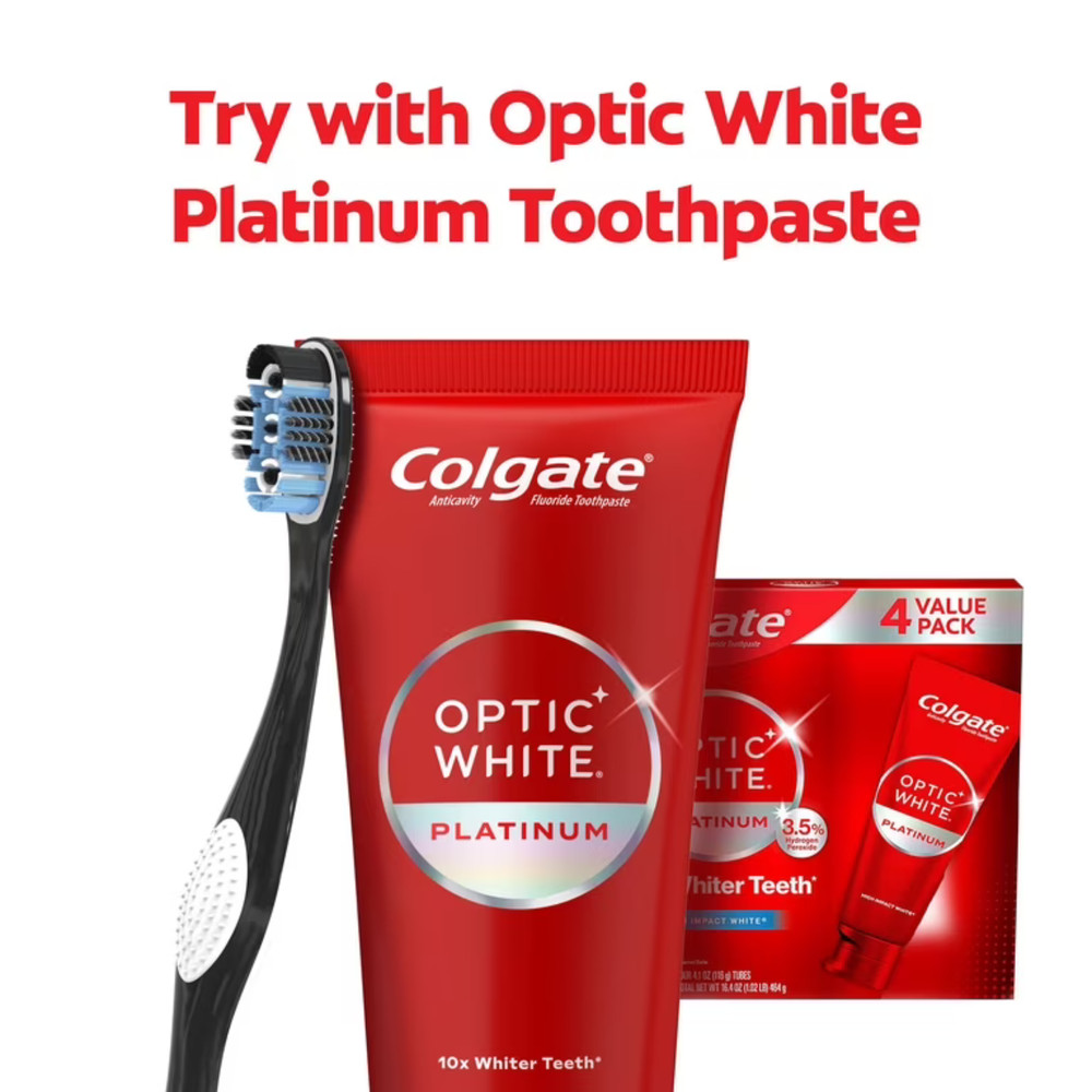 Colgate Optic White Platinum Toothbrushes Soft 8 Pack Advanced Whitening Manual