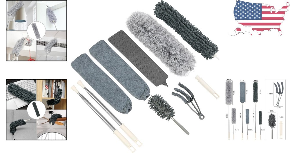 Comprehensive 10 Piece Cleaning Duster Set: Ergonomic Handle for Easy Dusting