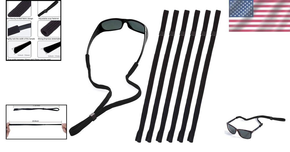 Stretchable Glasses Retainer Set – 6 Adjustable Lanyards for All Ages