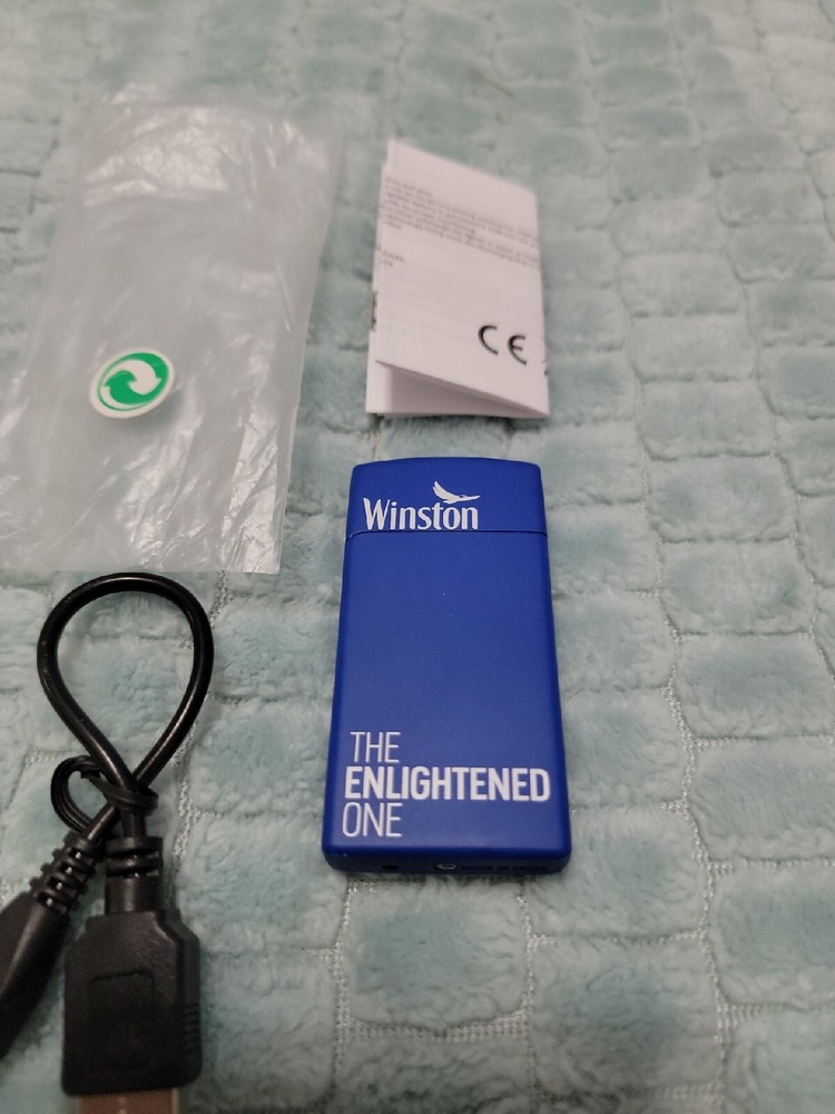 Winston Enlightened One Blue USB rechargeable Cigarette Lighter New