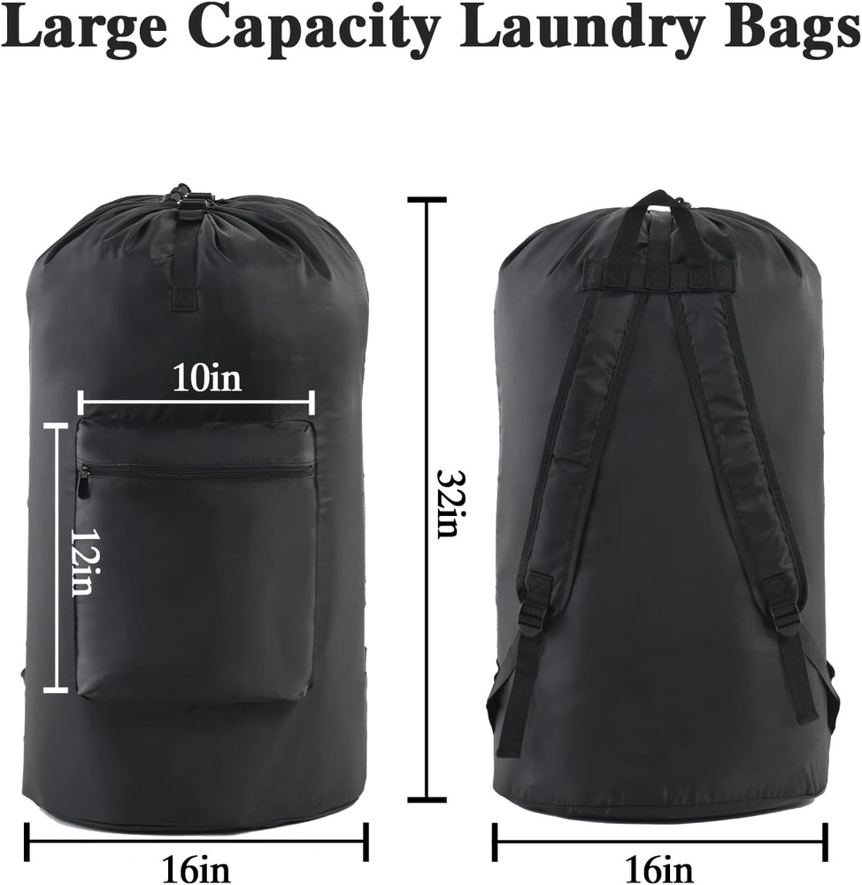 100L Laundry Bag Backpack 16X32 Inch Extra Large with Shoulder Straps Adjustable