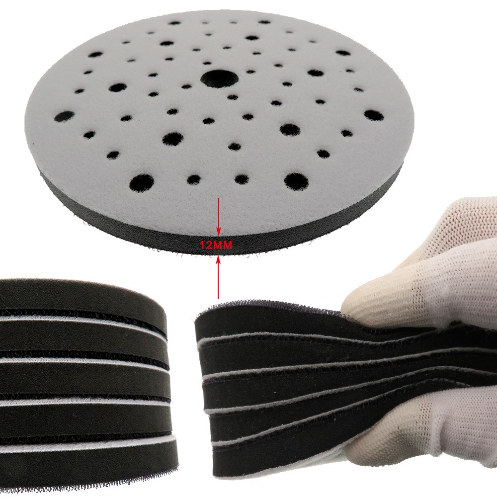 6 Inch 53 Hole Soft Foam Cushion Sponge Interface Buffer Pad For Sanding Pads