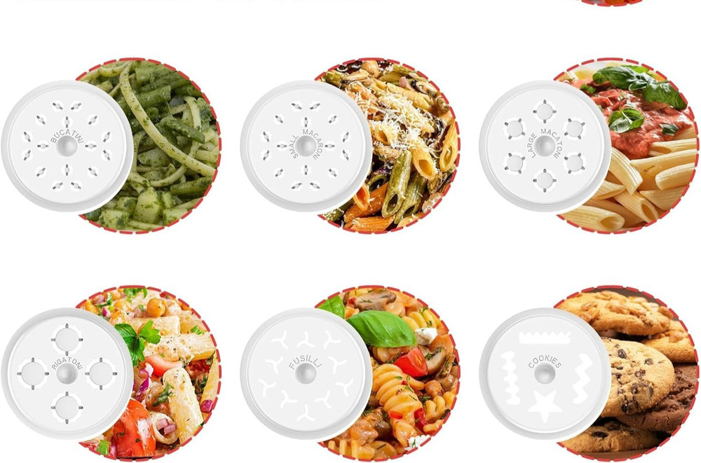Pasta Press for Mixer with 7 Interchangeable Plates