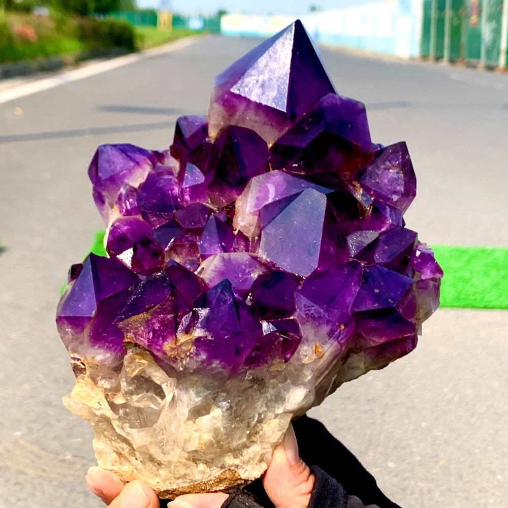 4.6LB Natural Amethyst geode quartz clustercrystal specimen Healing
