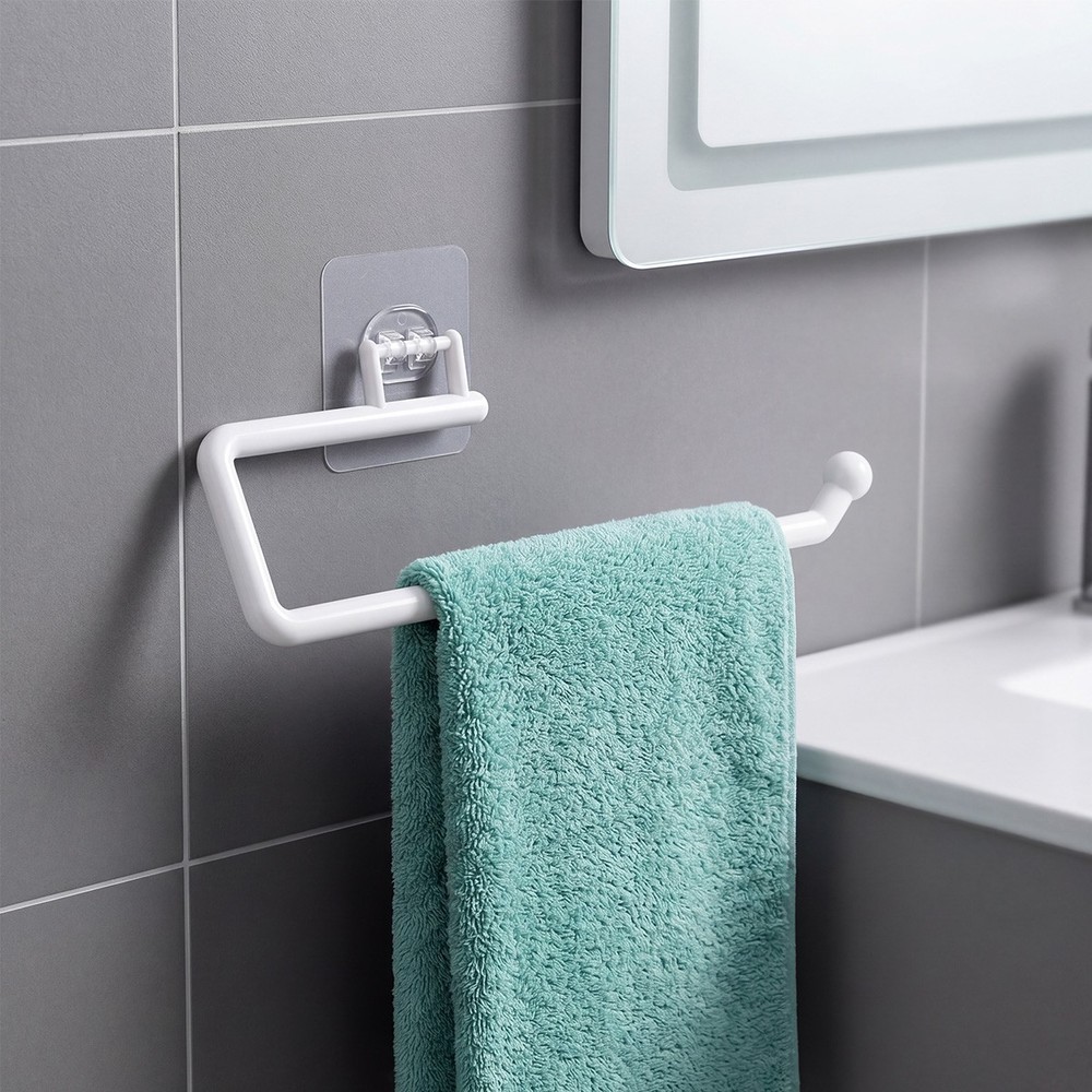 Self-Adhesive Paper Towel Holder - Wall Mount Plastic, Punch-Free Design