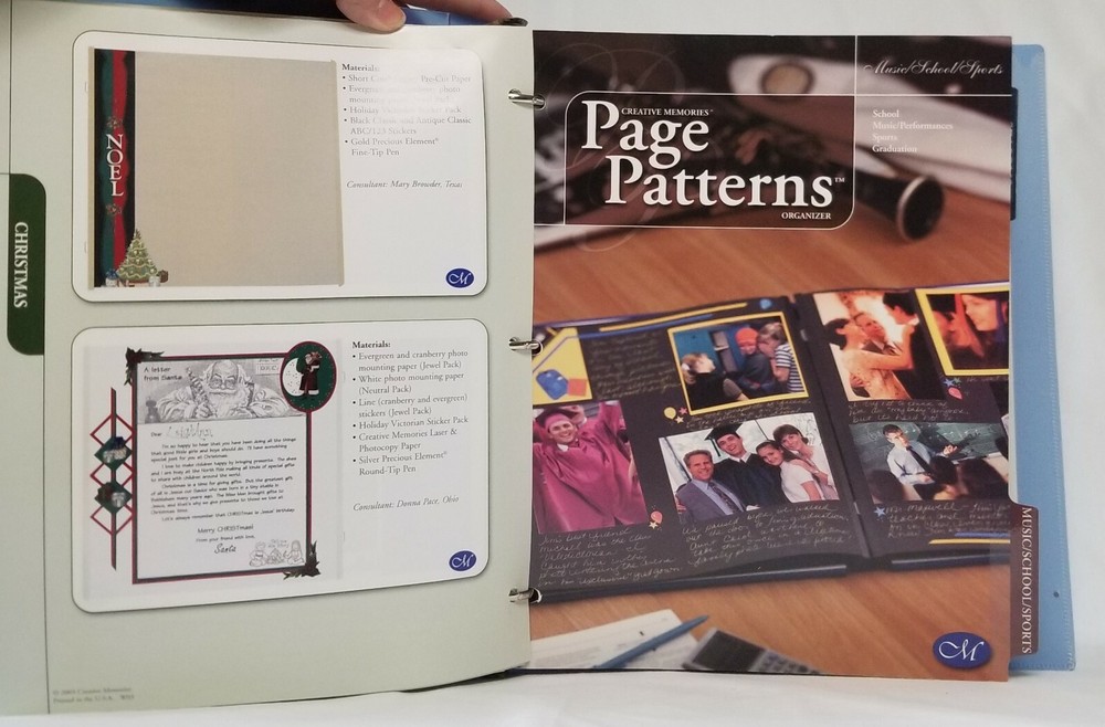 Creative Memories PAGE PATTERN NOTEBOOK scrapbooking page ideas.