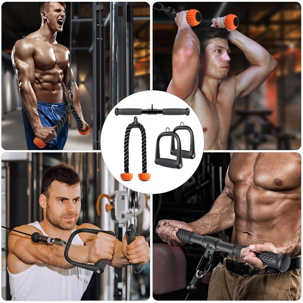Cable Machine Attachments Set LAT Pulldown Attachments Cable Machine Accessor...